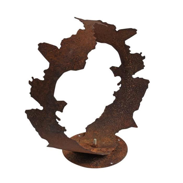 Lot De 3 Couronnes De Jardin Aspect Rouille - Diamètre 17 Cm - Décoration Vintage Pour Extérieur Et Intérieur