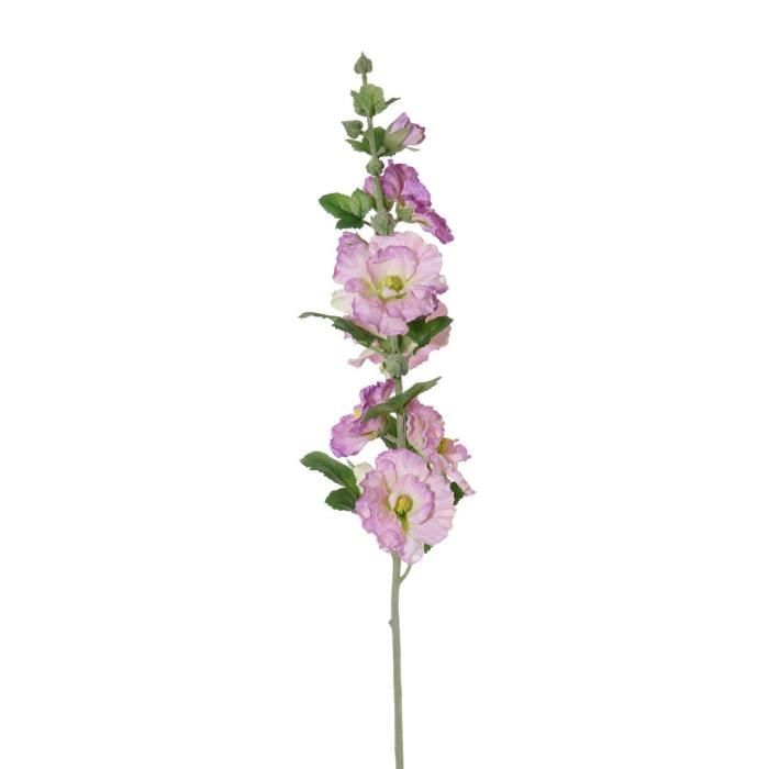 Rose trémière artificielle ILJANA, 9 fleurs, violet, 85cm - Fausse rose -  Branche décorative - Cdiscount Maison