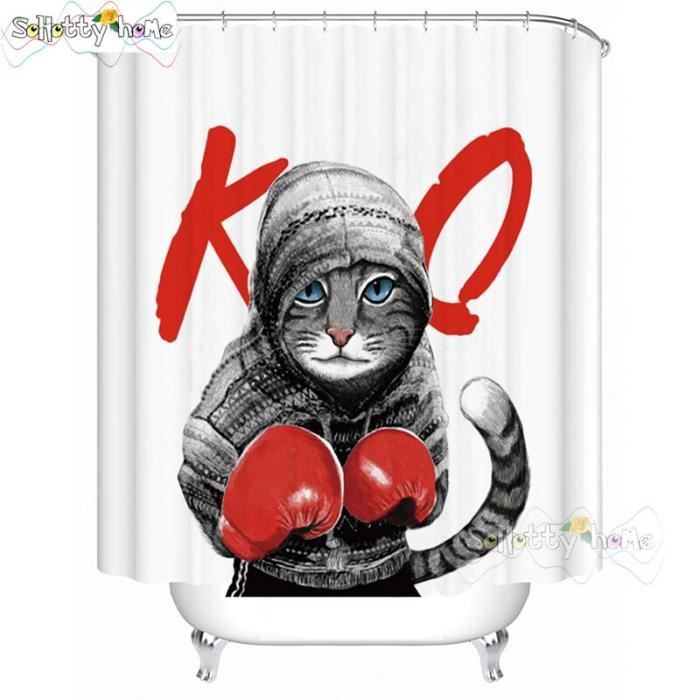 Rideau de douche chat héros licorne avec pistolet, 12 pièces, pour