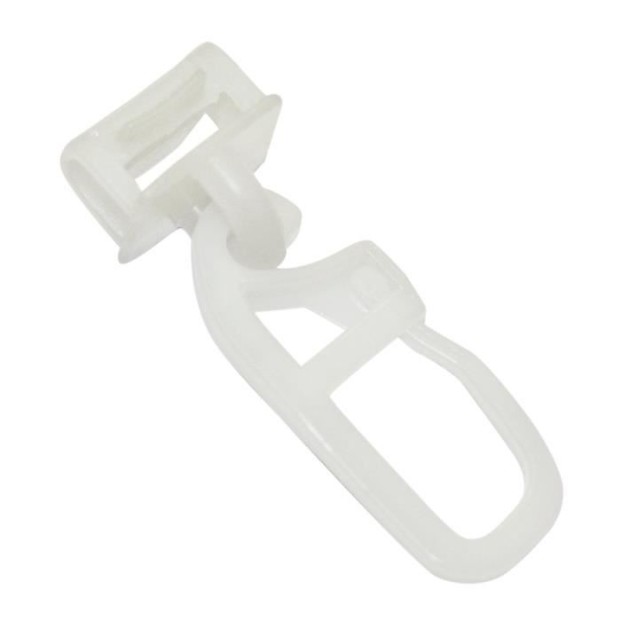 25 Glissières En X GARDINIA - Avec Crochet Pliant - Pour Rails Rideaux 13mm - Blanc