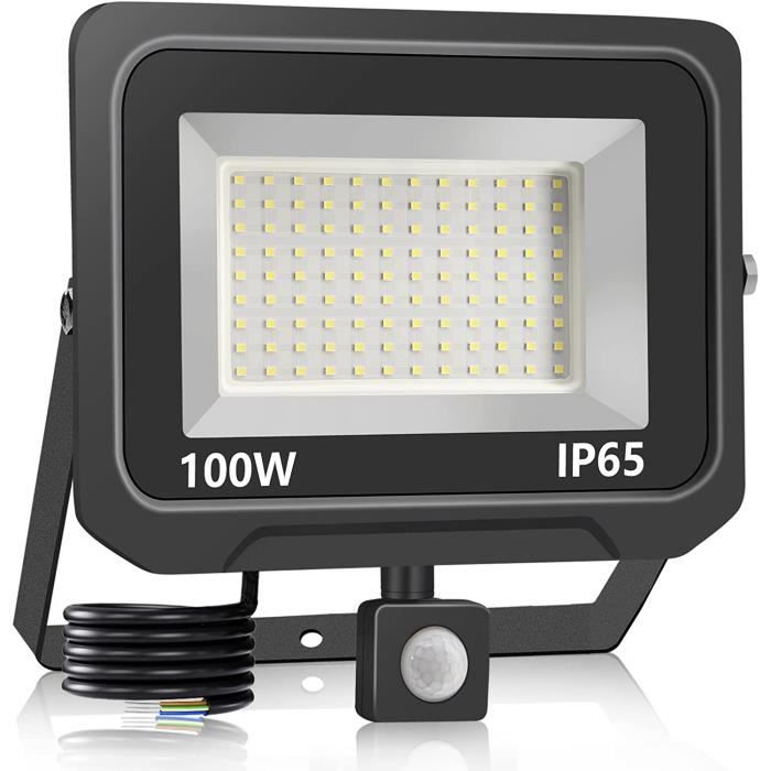 Projecteur LED Exterieur 100W, YIQIBRO 10000LM Spot LED Extérieur, 6500K  Blanc Froid éclairage de Sécurité D'extérieur, IP67 Imp8 - Cdiscount Maison