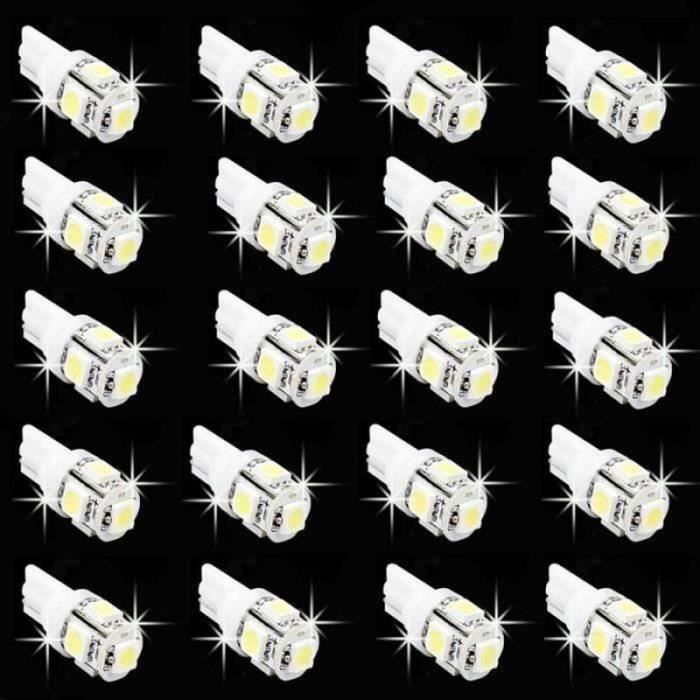 Lot De 20 Ampoules T10 24V 5W - Pour éclairage Tableau De Bord Et Instruments - Marque Uxcell