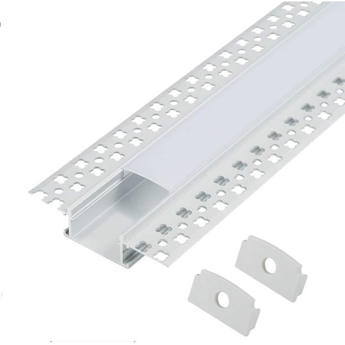 StarlandLed Profilé en aluiniu anodisé pour cloison sèche de 6 x 1