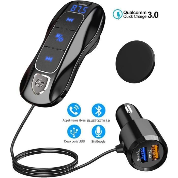 DIYIN Co Transmetteur FM Bluetooth Adaptateur Voiture Mains Libres Écran Couleur
