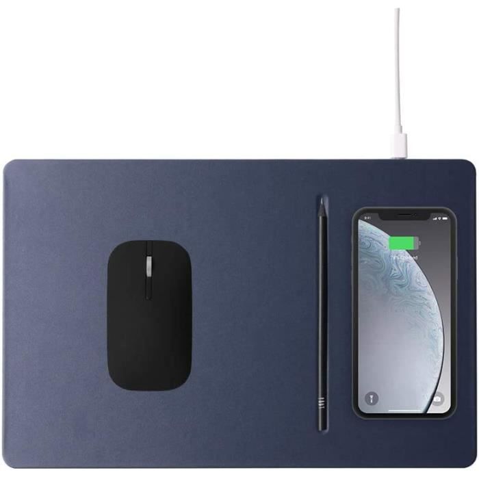 Pout Hands3 Pro Combo Tapis De Souris 2En1 à Chargement Rapide Sans Fil avec Souris Sans Fil Rechargeable Chargeur Téléphone Sans