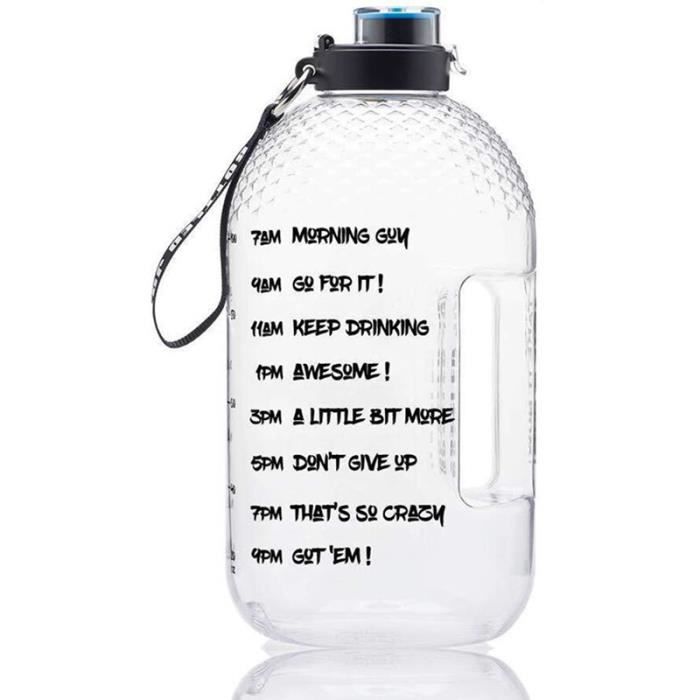 Bouteille D'eau 3 L (1 Gallon) – Bleue, Avec Poignée – Idéale Pour Le Sport, Le Camping, La Maison Et Les Voyages
