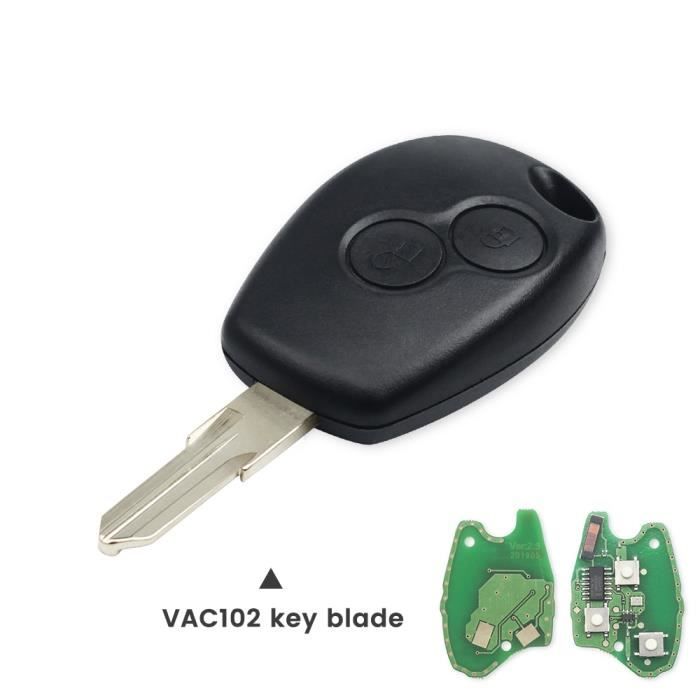 Taille -Vac102 lame clé de télécommande à , 433MHz, pour Renault Duster, Modus, Clio 3, Twingo, DACIA Logan, Sandero, Kangoo, puce