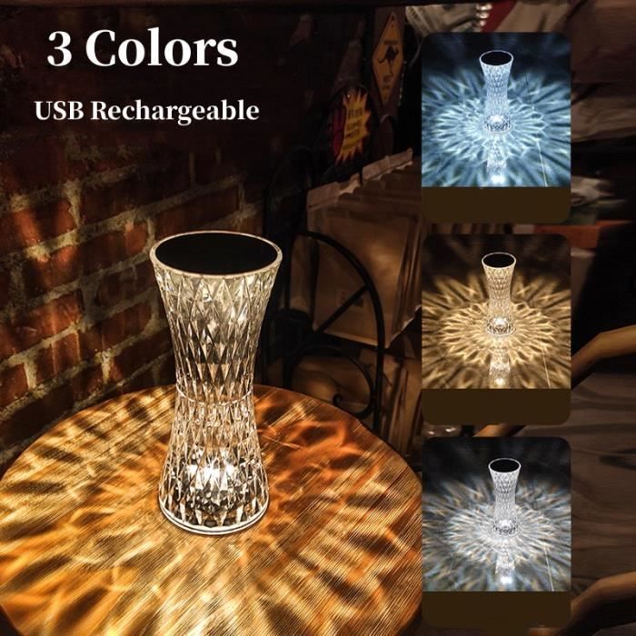 Lampe LED en cristal, 3/16 couleurs, petit projecteur de taille