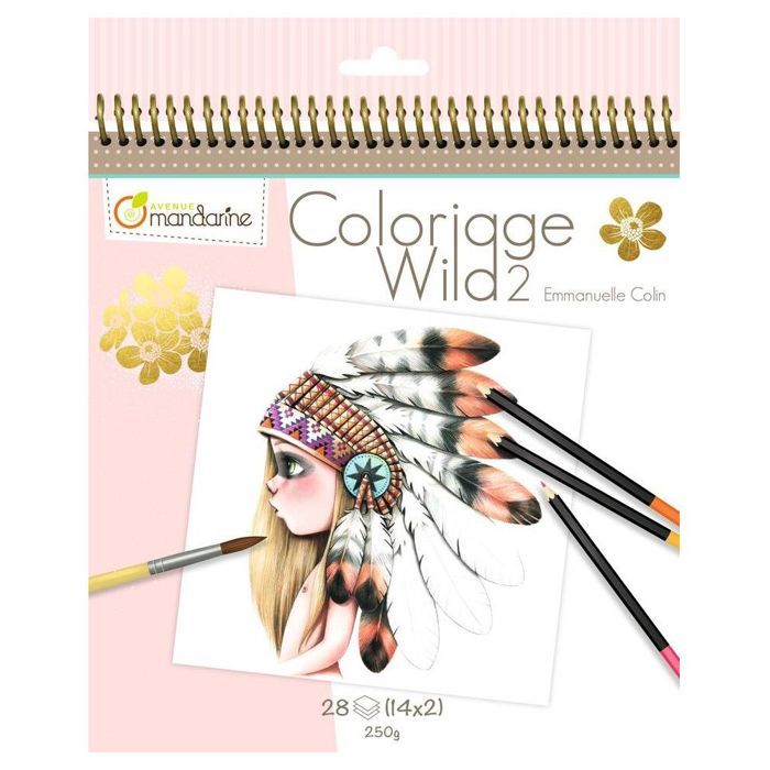 cahier de coloriage 28 dessins wild 2 20 cm cdiscount beaux arts et loisirs creatifs fleurs pour adultes