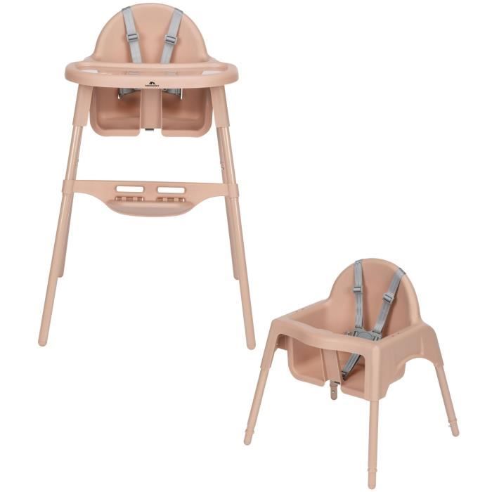 BEBECONFORT Meely Chaise haute bébé 2 en 1, évolutive en petite chaise, De 6 mois à 3 ans (15kg), Nude