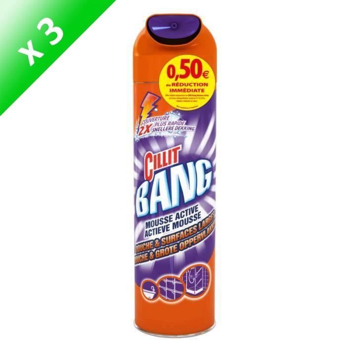 CILLIT BANG Aérosol mousse Active douche et surfaces larges 600 ml Lot de 3 Cdiscount Au
