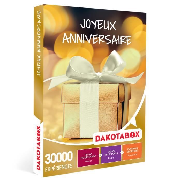 Dakotabox - Joyeux anniversaire - Coffret Cadeau | 30000 expériences : dîners gourmands, loisirs sportifs ou soins relaxants
