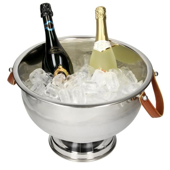 Traditional zinc seau seau à glace rafraichissoir champagne cooler ouvre-bouteille
