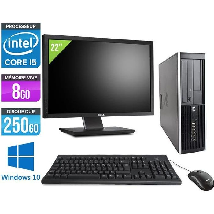 PC HP 8100 -Core i5 -8G -250G -Windows 10 +Ecran 22 - Hewlett packard