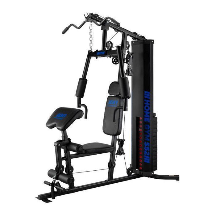 Presse musculation - IONFITNESS FI552 - Tour de Plaques de 70 kg - Poulie Haute et Basse - Structure Renforcée en Acie - Max. 135