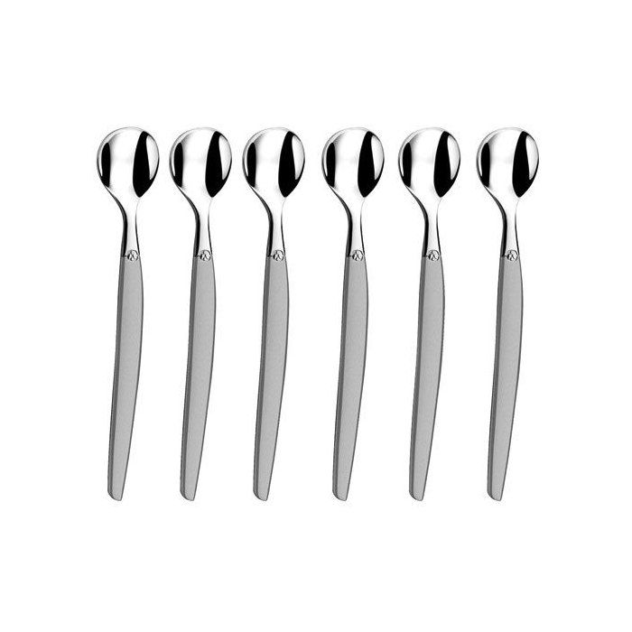LOU Laguiole C cuillères moka - Jet - 6 pièces - Inox sablé - Moderne