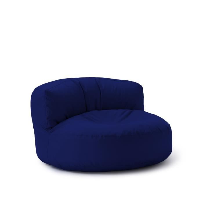 lumaland sofa pouf rond d'extérieur, canapé pouf rond pour l'extérieur, garnissage de 320 l bleu foncé