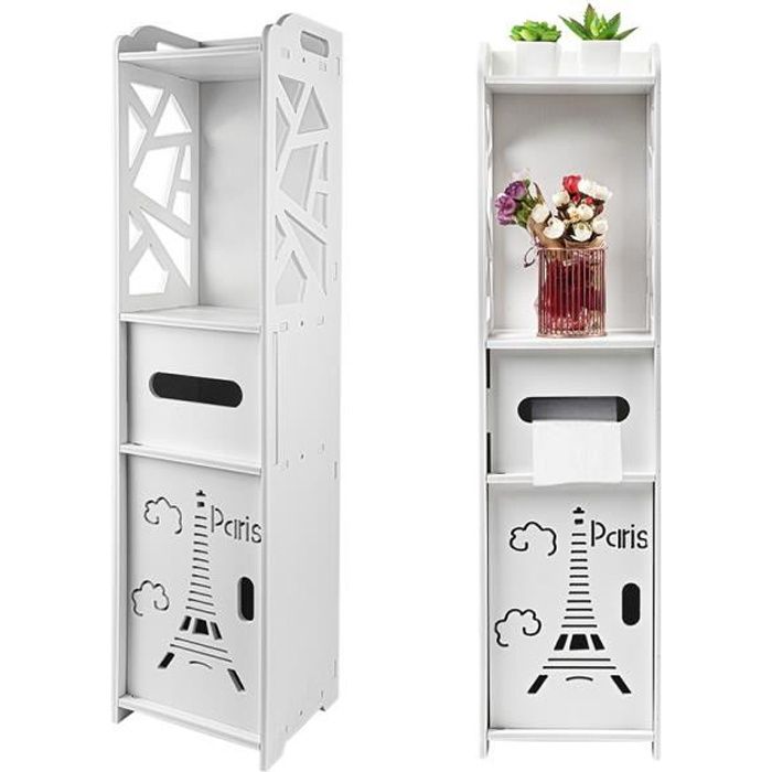 MENGDA Meuble Colonne pour Salle de Bain Meuble de Rangement à Portes avec Plusieurs Compartiments de Stockage Bois Composite