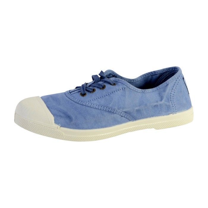 Natural World Natural World INGLES LIBERTY - Basket femme bleu dessus textile lacets plats semelle gomme confort