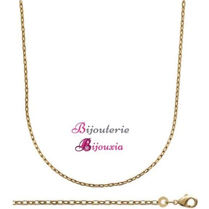 Chaîne Maille Forçat Enfant 38cm Plaqué Or 18 Carats – Bijouxia