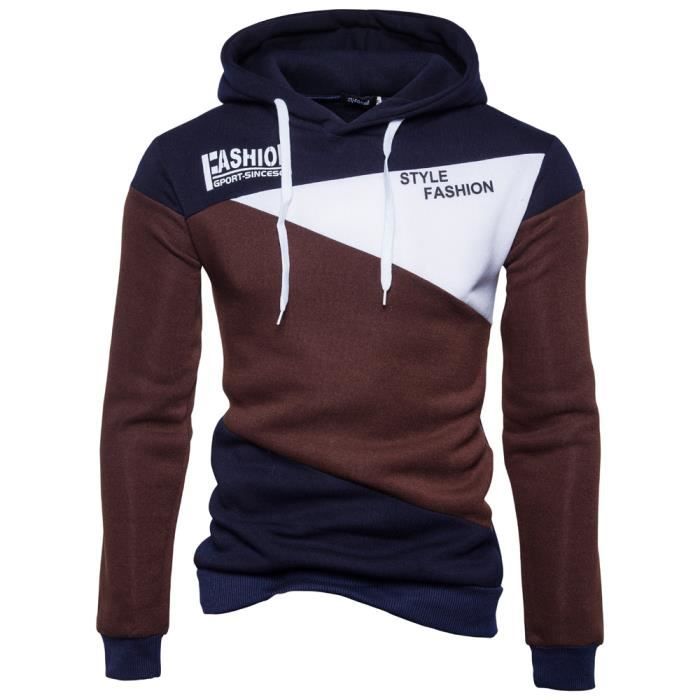 Sweat à capuche graphique Holiday pour homme en marron