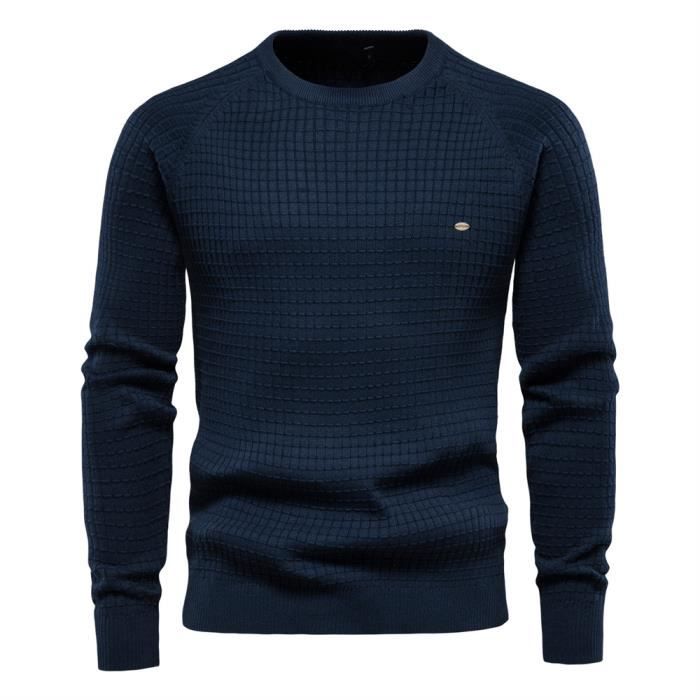 Pull Camionneur Homme 1/4 Zip - Décontracté, Polyester, Taille Grande, Automne/Hiver