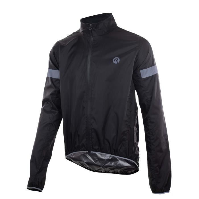 Veste de pluie cycliste Rogelli Protect pour homme - Noir - Taille L - Manches longues 