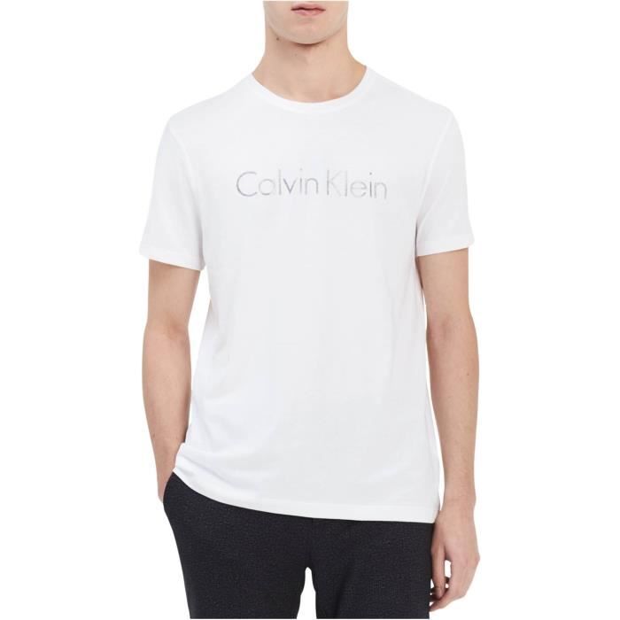 Calvin Klein T-Shirt Space Dye Logo Blanc