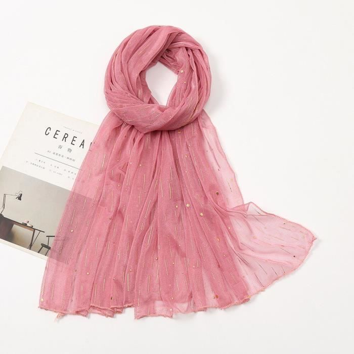 Écharpe Longue Hijab Crinkle – 180x90cm – Coton Viscose – Bords Effilochés – Couleurs Assorties – Bohème