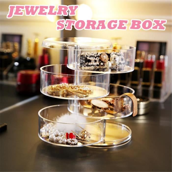 Boîte à Bijoux Femme Avec 3 Tiroirs - Coffret Organisateur Velours Avec Serrure Et Clé - Blanc élégant