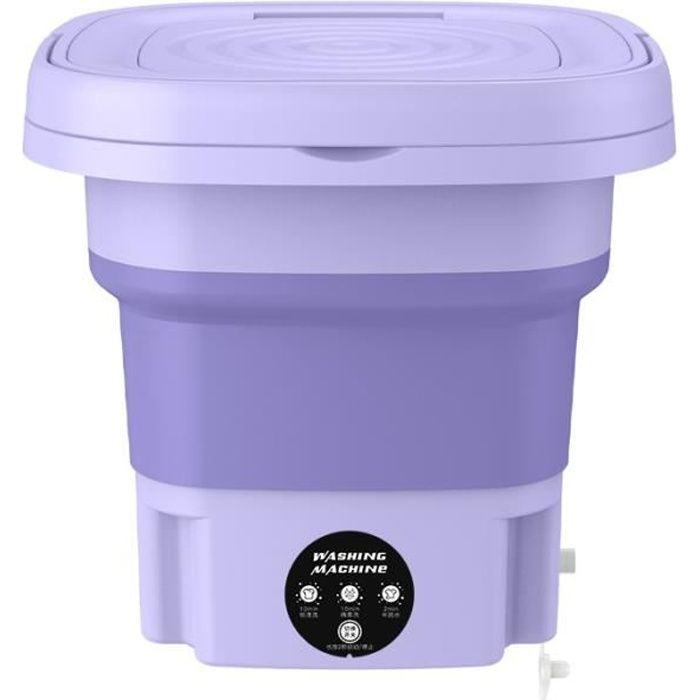 OEMG Mini Machine À Laver Pliante 8L Violet Violet Lumière Stérilisation Portable Sous-Vêtements Machine À Laver