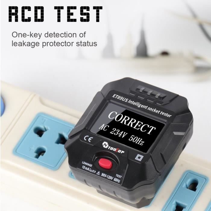 Testeur De Prise électrique Ue/US/royaume-uni, Test De Fuite électrique