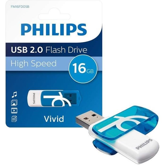 Philips Clé USB 16Go Snow edition 2.0 PHMMD16GBS200 - Plug and play