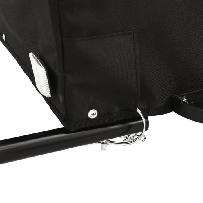 NEL19003-Remorque de vélo noir et rouge 30 kg fer