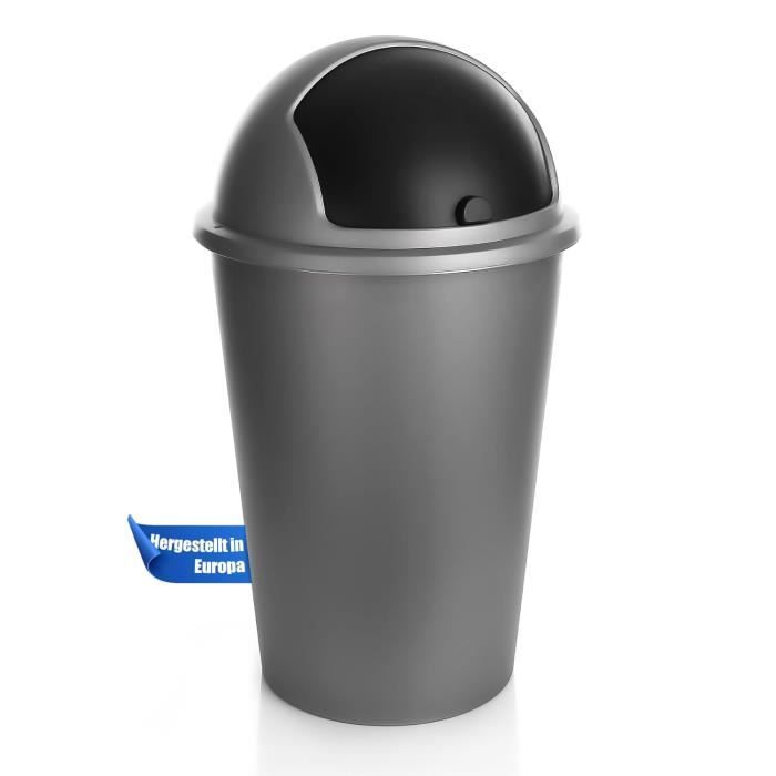 Poubelle bleue 50L, couvercle basculant pratique et robuste