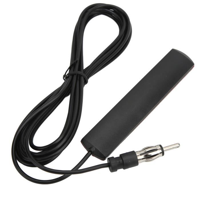 Antenne Radio Voiture Adhésive Amplifiée - Universelle FM/AM 85-470MHz | 5m Câble DIN Pour Auto, Camion, Bateau