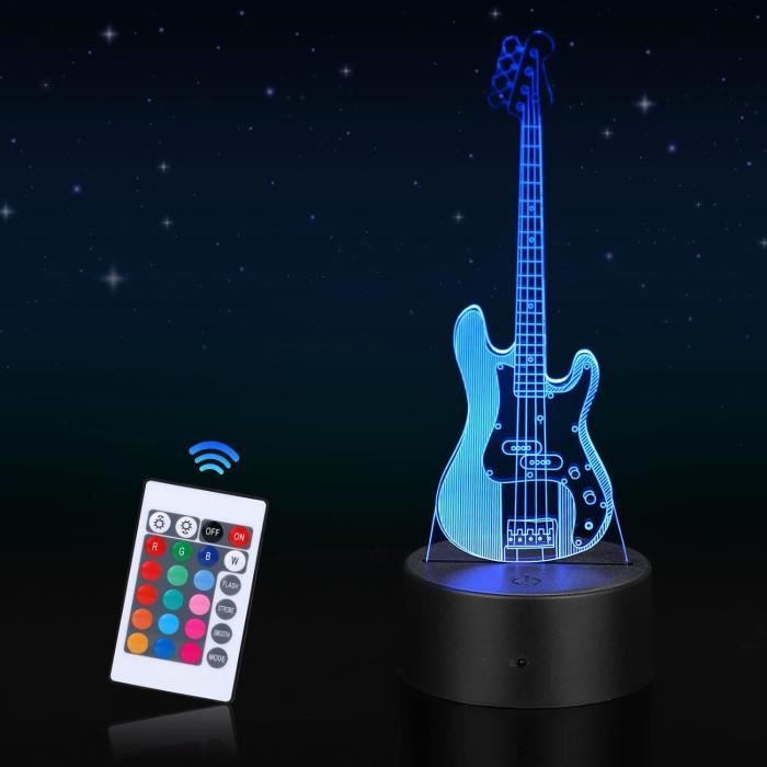 Eygerur Veilleuse 3D pour Enfants Manga Goku Télécommande 16 Couleurs Changement LED Illusion