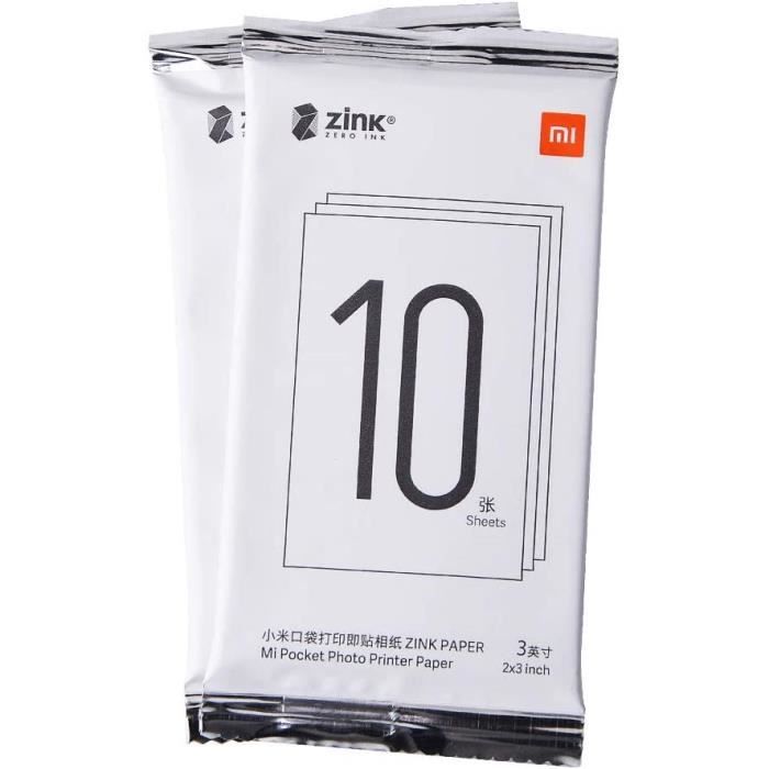Pour Xiaomi Premium Zink Paper Lot de 20 Feuilles, Compatible avec