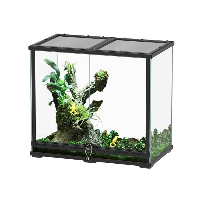 Terrarium reptile 68x38x60 Terratlantis Noir Cdiscount Animalerie