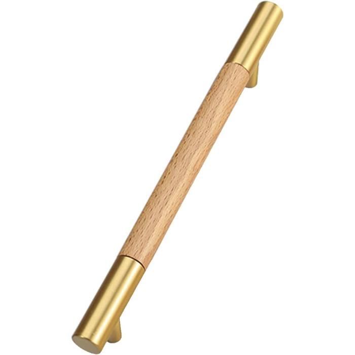 Lot De 5 Poignées D'armoire En Bois Massif (hêtre) – Boutons De Porte Brun, Vis Incluses