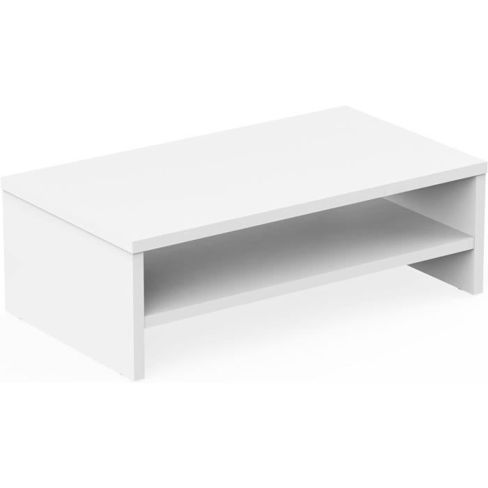 Réhausseur D'Écran En Bois Estink - Support Moniteur PC, TV Et Ordinateur Portable (50x20x7,7 Cm)