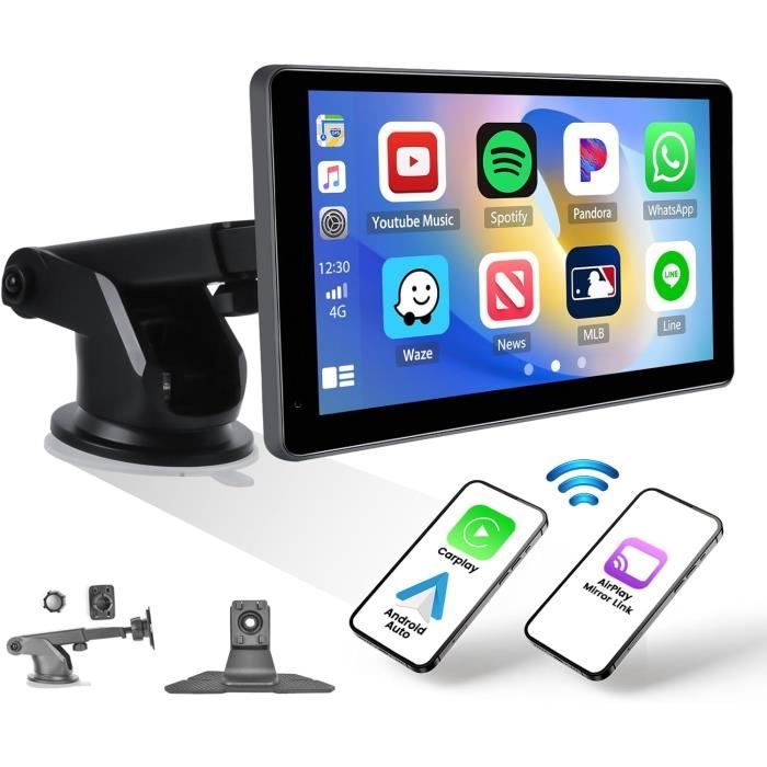 Autoradio 7 Pouces Avec Apple CarPlay Et Android Auto Sans Fil - Écran Tactile 1080P, AirPlay, FM, Bluetooth, Lecture Carte TF 64G - Compatible 7-32V Pour Toutes Voitures - 11