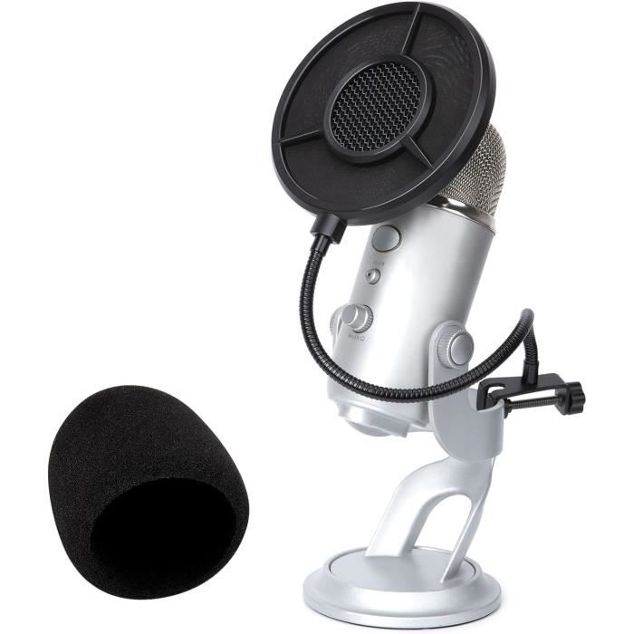 Blue Yeti Microphone Bonnette Anti Pop en Mousse avec Filtre Anti Pop à 6 Couches Améliorant la