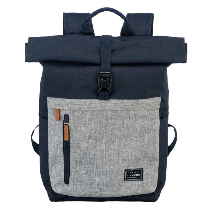 travelite Sac à dos de loisirs bleu gris pour femme et homme - Basic Rollup Backpack Marine / Grey 77023 travelite Sac à dos de loisirs bleu gris pour femme et homme - Basic Rollup Backpack Marine / Grey 77023