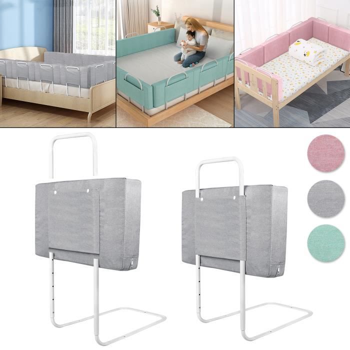 Barrière De Lit Bébé Réglable 75-95 Cm - Sécurité Anti-chute, Maille Respirante, Sans Vis - Pour Lit Simple, Double Ou Convertible