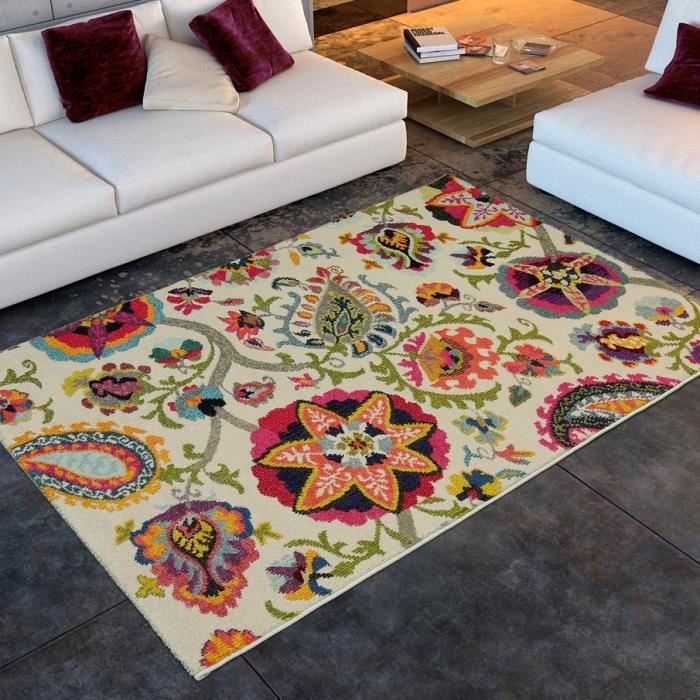  Tapis  salon CASABLANCA fleurs  UNIVERSOL Achat Vente 