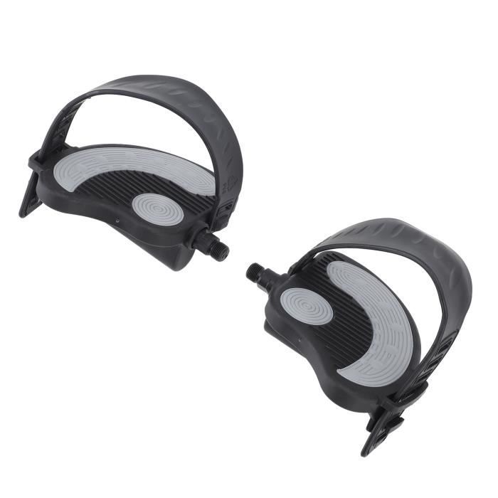 Pédales Vélo d'Appartement Réglables Universelles en Acier Inoxydable avec Sangles - Lot de 2 - VGEBY