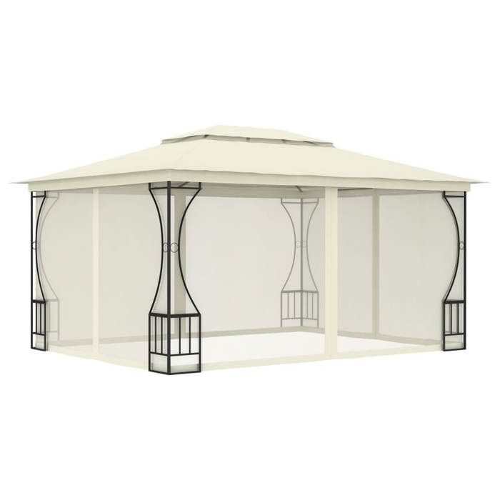 VidaXL Tonnelle Moustiquaire Crème 3x4 - vue 2