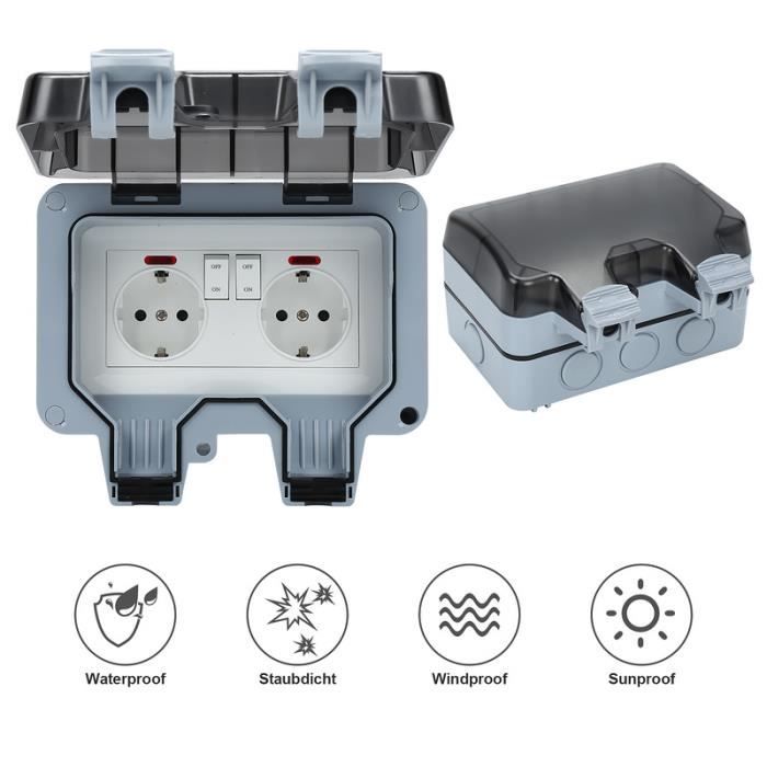 Cache Interrupteur Murale, 2Pièces Type 86 Cache Prise Etanche Electrique Murale Autocollant Protection Prise Courant Etanche Couvercle Interrupteur Pour Salle De Bain Et Cuisine Priseblanc 87217176