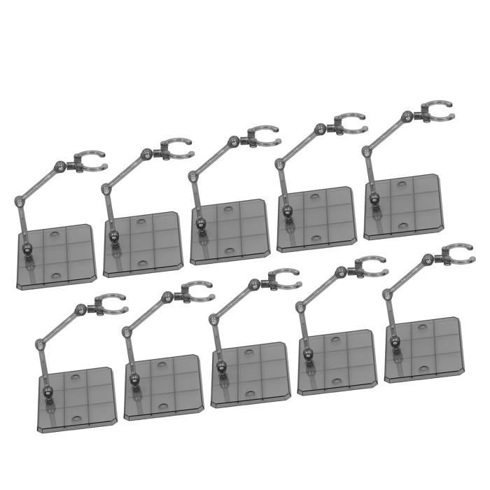 Lot De 10 Supports De Présentation En Métal Pour Figurines échelle 1/6 - Type à Anneau, Noir, 12,5 Cm